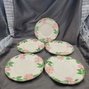 5 Franciscan Desert Rose Bread And Butter Plates -Mint Condition, 1947-1949